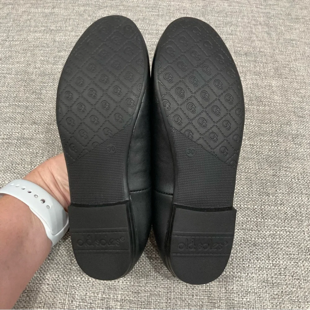 Old Soles size 30 (similar to size 13) black leather ballet flats EUC
